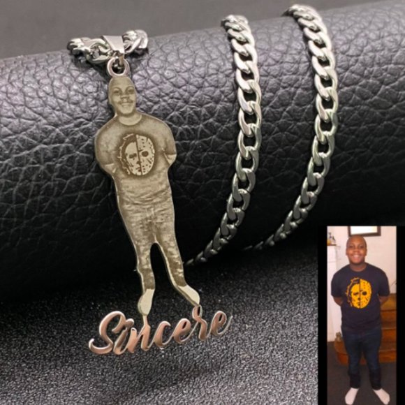 Custom Photo Necklace Personalized Picture Pendant Stainless Steel Cuban Chain - Picture 3 of 5